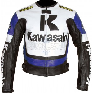Kawasaki Ninja BLUE Leather Motorcycle Jacket